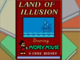 Title screen of Land of Illusion starring Mickey Mouse on the Sega Game Gear.
