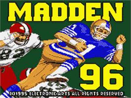 Title screen of Madden NFL '96 on the Sega Game Gear.
