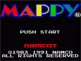 Title screen of Mappy on the Sega Game Gear.