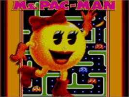 Title screen of Ms. Pac-Man on the Sega Game Gear.