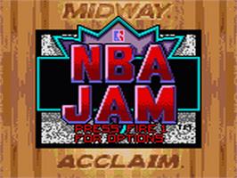 Title screen of NBA Jam on the Sega Game Gear.