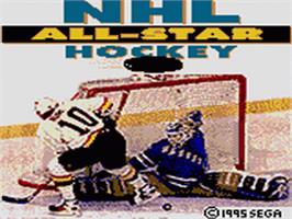 Title screen of NHL All-Star Hockey on the Sega Game Gear.