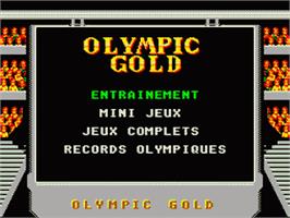 Title screen of Olympic Gold: Barcelona '92 on the Sega Game Gear.