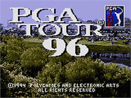 Title screen of PGA Tour Golf '96 on the Sega Game Gear.