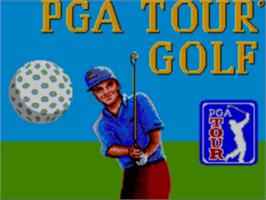 Title screen of PGA Tour Golf on the Sega Game Gear.
