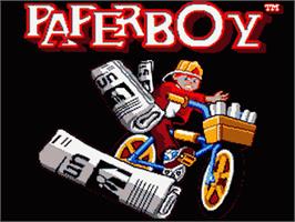 Title screen of Paperboy on the Sega Game Gear.