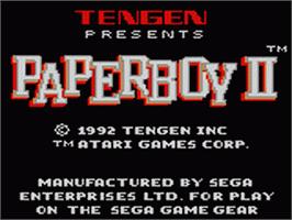 Title screen of Paperboy 2 on the Sega Game Gear.