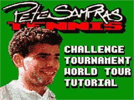 Title screen of Pete Sampras Tennis on the Sega Game Gear.
