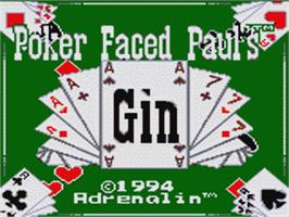 Title screen of Poker Face Paul's Gin on the Sega Game Gear.
