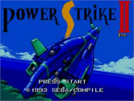 Title screen of Power Strike 2 on the Sega Game Gear.