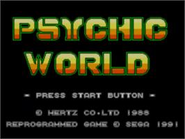 Title screen of Psychic World on the Sega Game Gear.