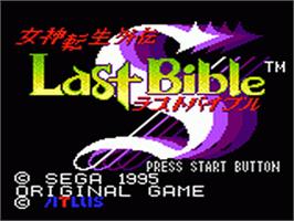 Title screen of Revelations: The Demon Slayer on the Sega Game Gear.