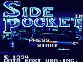 Title screen of Side Pocket on the Sega Game Gear.