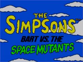 Title screen of Simpsons: Bart vs. the Space Mutants on the Sega Game Gear.