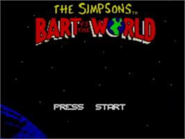 Title screen of Simpsons: Bart vs. the World on the Sega Game Gear.