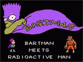 Title screen of Simpsons: Bartman Meets Radioactive Man on the Sega Game Gear.