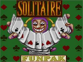 Title screen of Solitaire FunPak on the Sega Game Gear.