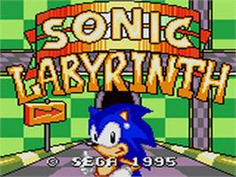 Title screen of Sonic Labyrinth on the Sega Game Gear.