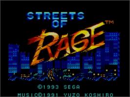 Title screen of Streets of Rage on the Sega Game Gear.