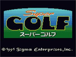 Title screen of Super Golf on the Sega Game Gear.