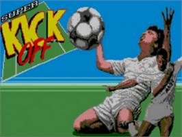 Title screen of Super Kick Off on the Sega Game Gear.