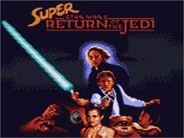 Title screen of Super Star Wars: Return of the Jedi on the Sega Game Gear.
