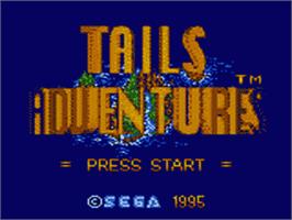 Title screen of Tails' Adventure on the Sega Game Gear.