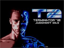 Title screen of Terminator 2 - Judgment Day on the Sega Game Gear.