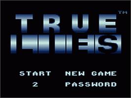 Title screen of True Lies on the Sega Game Gear.