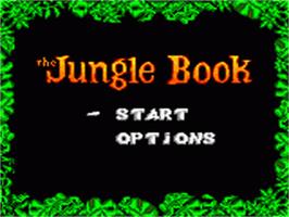 Title screen of Walt Disney's The Jungle Book on the Sega Game Gear.