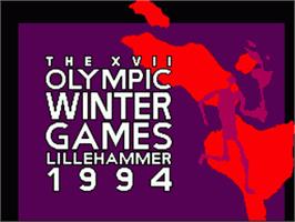 Title screen of Winter Olympics: Lillehammer '94 on the Sega Game Gear.