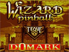 Title screen of Wizard Pinball on the Sega Game Gear.