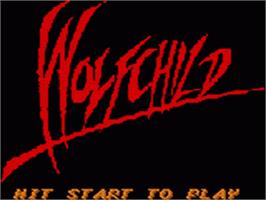 Title screen of Wolfchild on the Sega Game Gear.