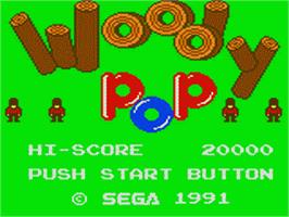 Title screen of Woody Pop on the Sega Game Gear.