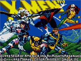 Title screen of X-Men: Mojo World on the Sega Game Gear.