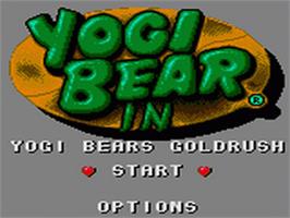 Title screen of Yogi Bear in Yogi Bear's Goldrush on the Sega Game Gear.