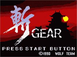 Title screen of Zan Gear on the Sega Game Gear.