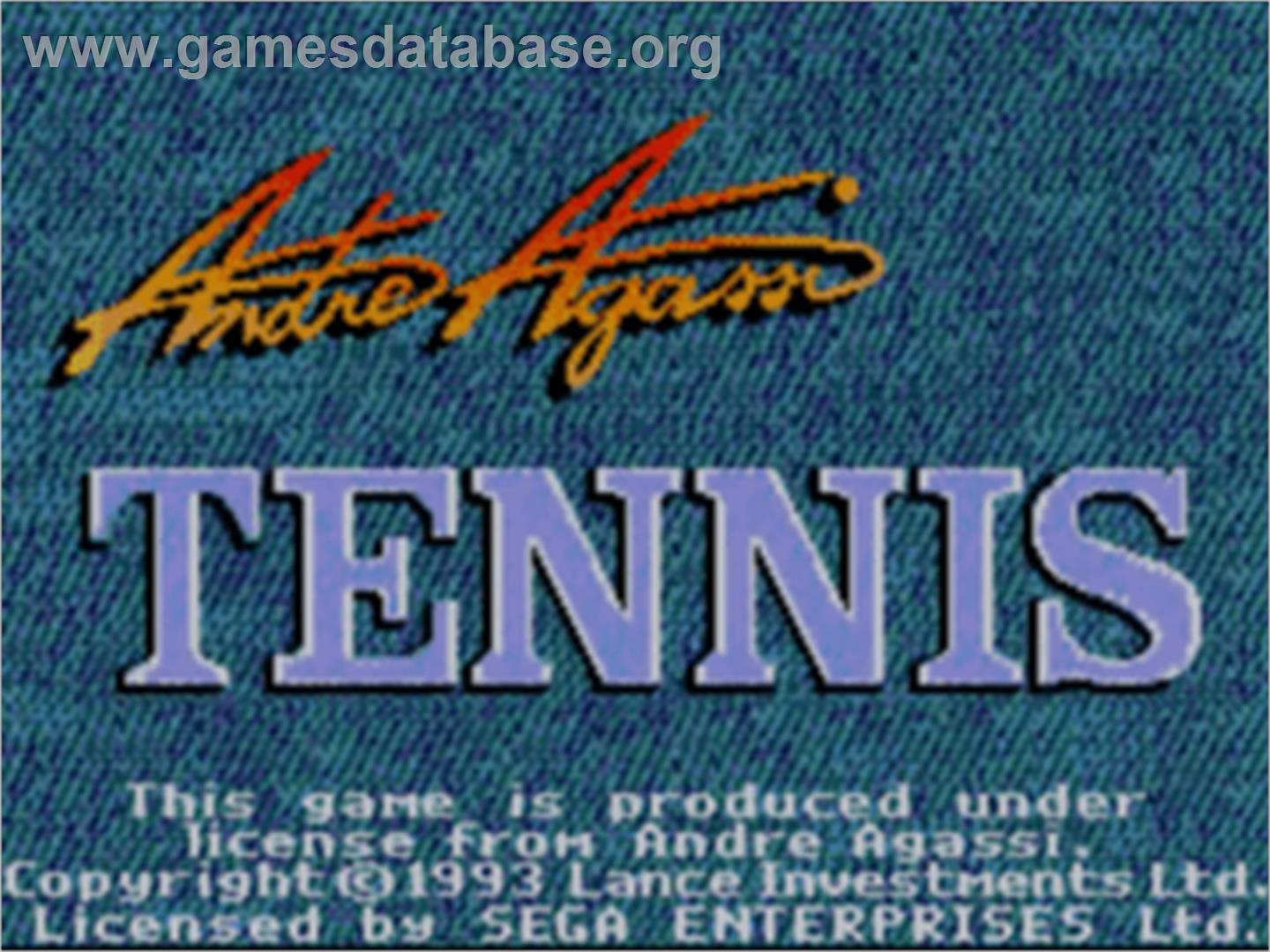Andre Agassi Tennis - Sega Game Gear - Artwork - Title Screen