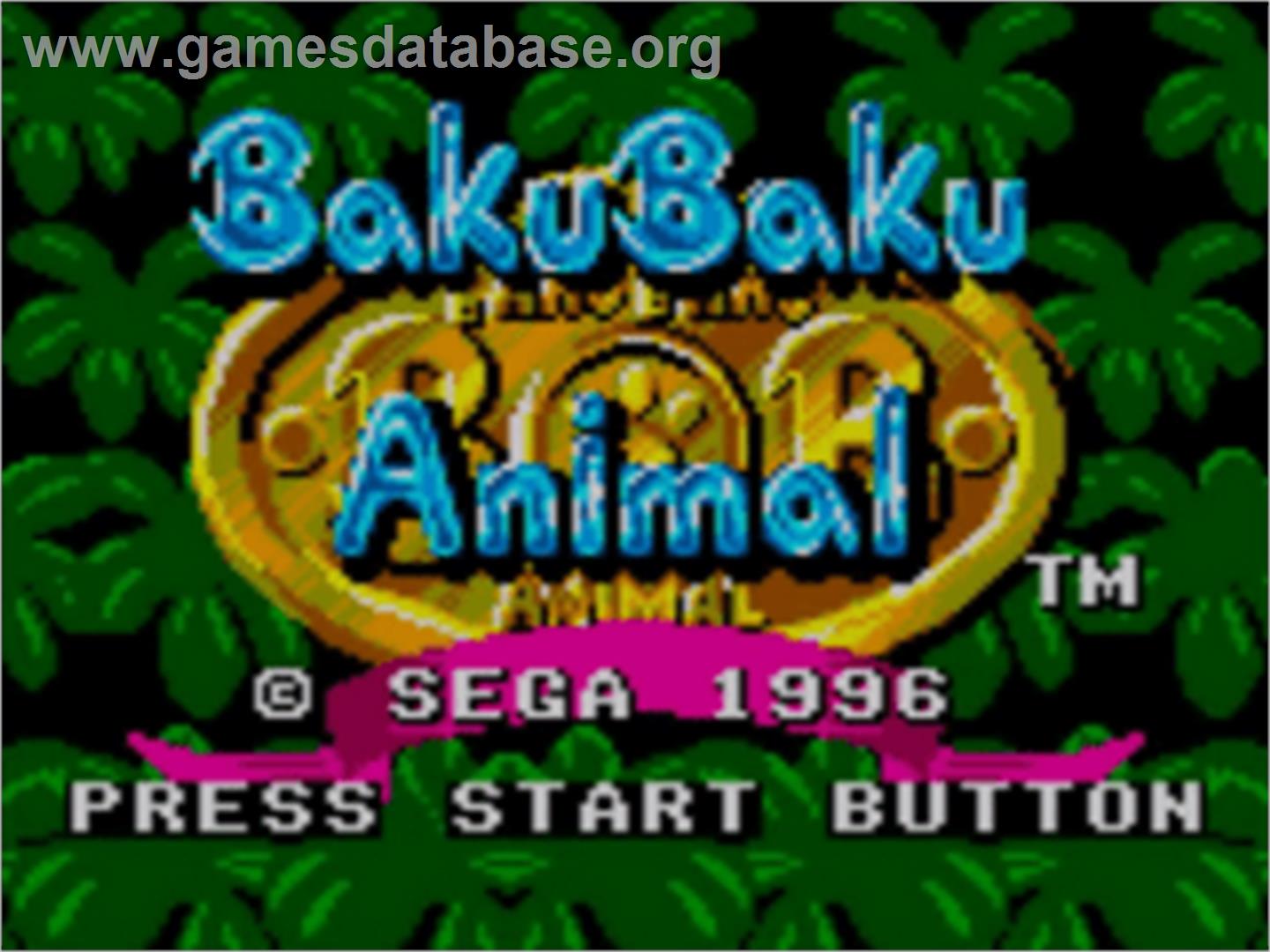 Baku Baku Animal - Sega Game Gear - Artwork - Title Screen