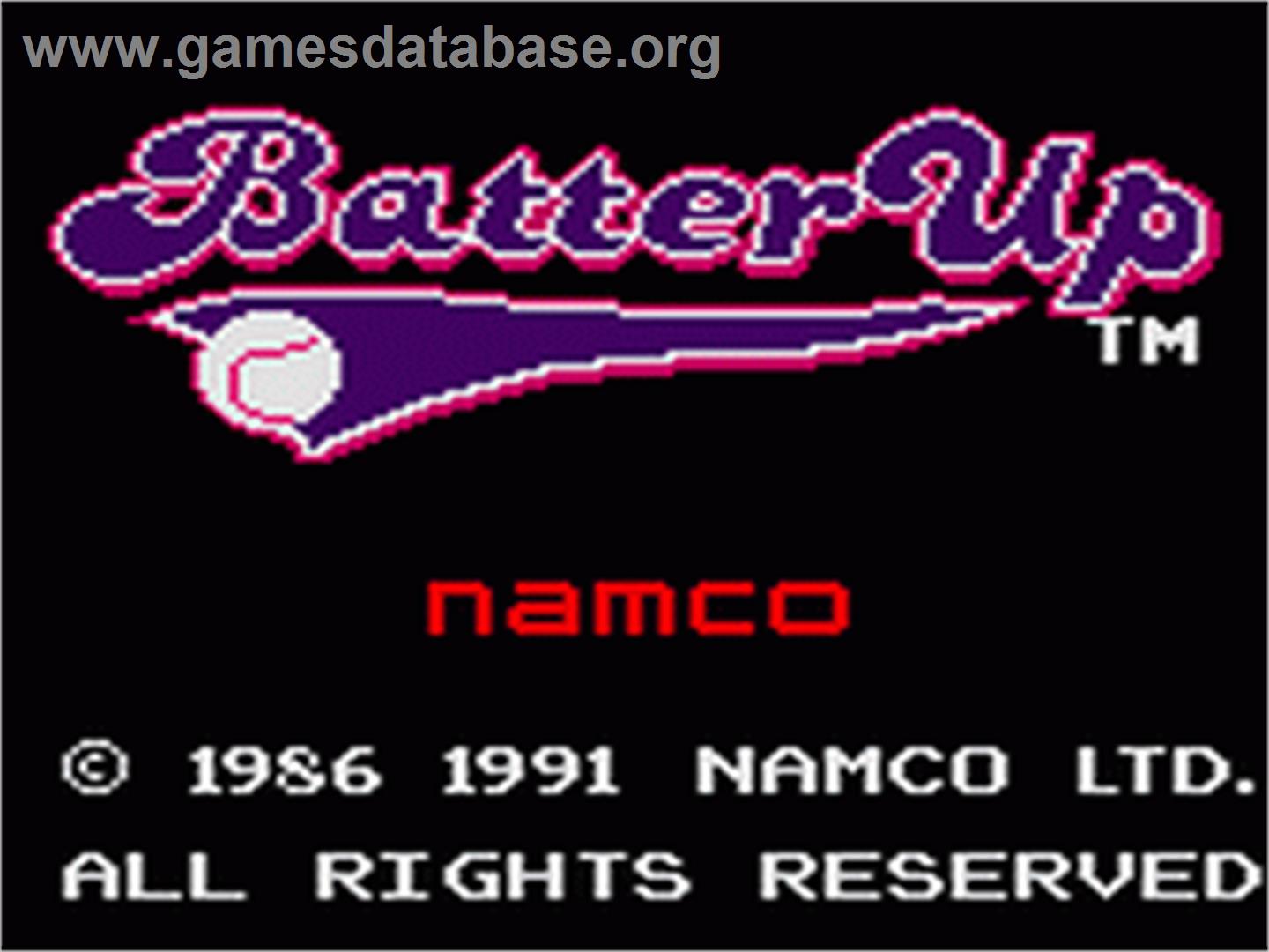 Batter Up - Sega Game Gear - Artwork - Title Screen