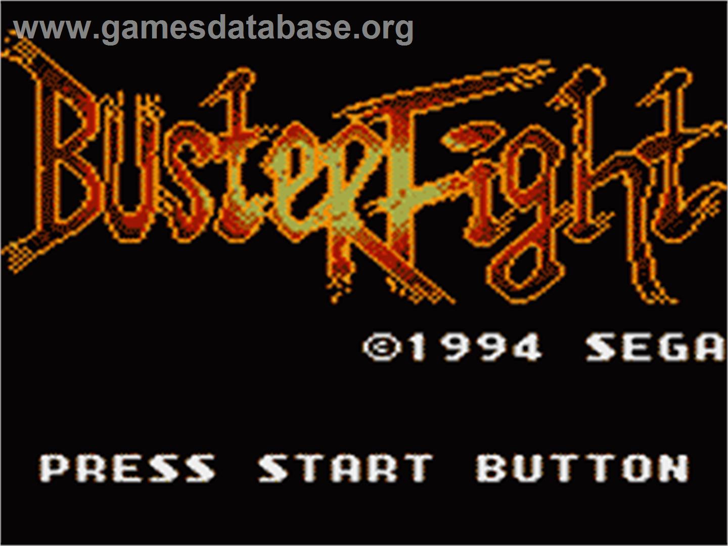 Buster Fight - Sega Game Gear - Artwork - Title Screen