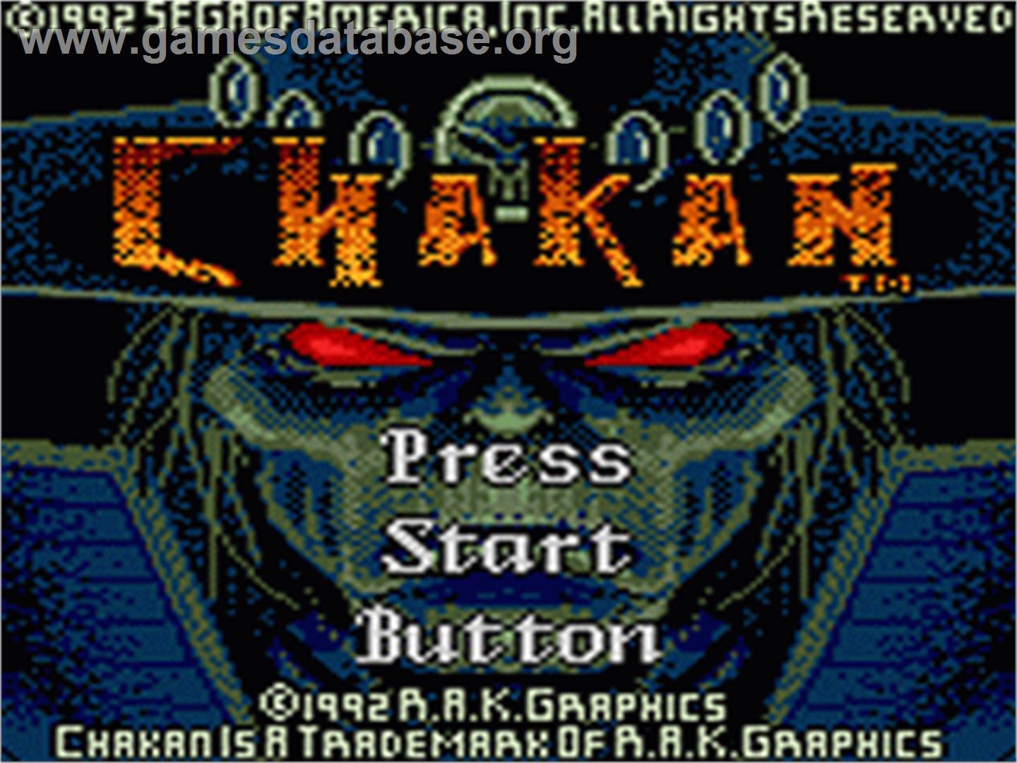 Chakan - Sega Game Gear - Artwork - Title Screen