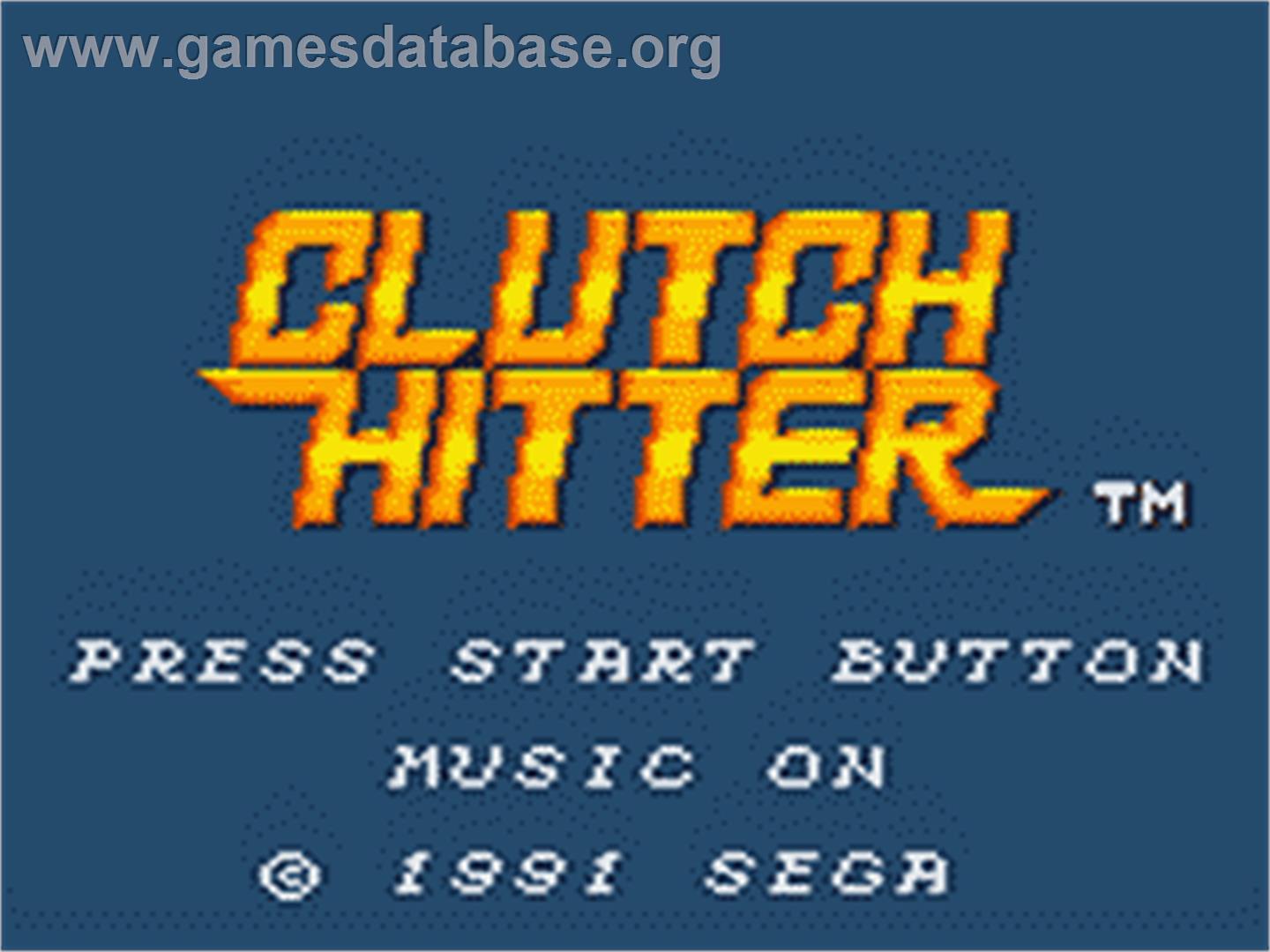 Clutch Hitter - Sega Game Gear - Artwork - Title Screen