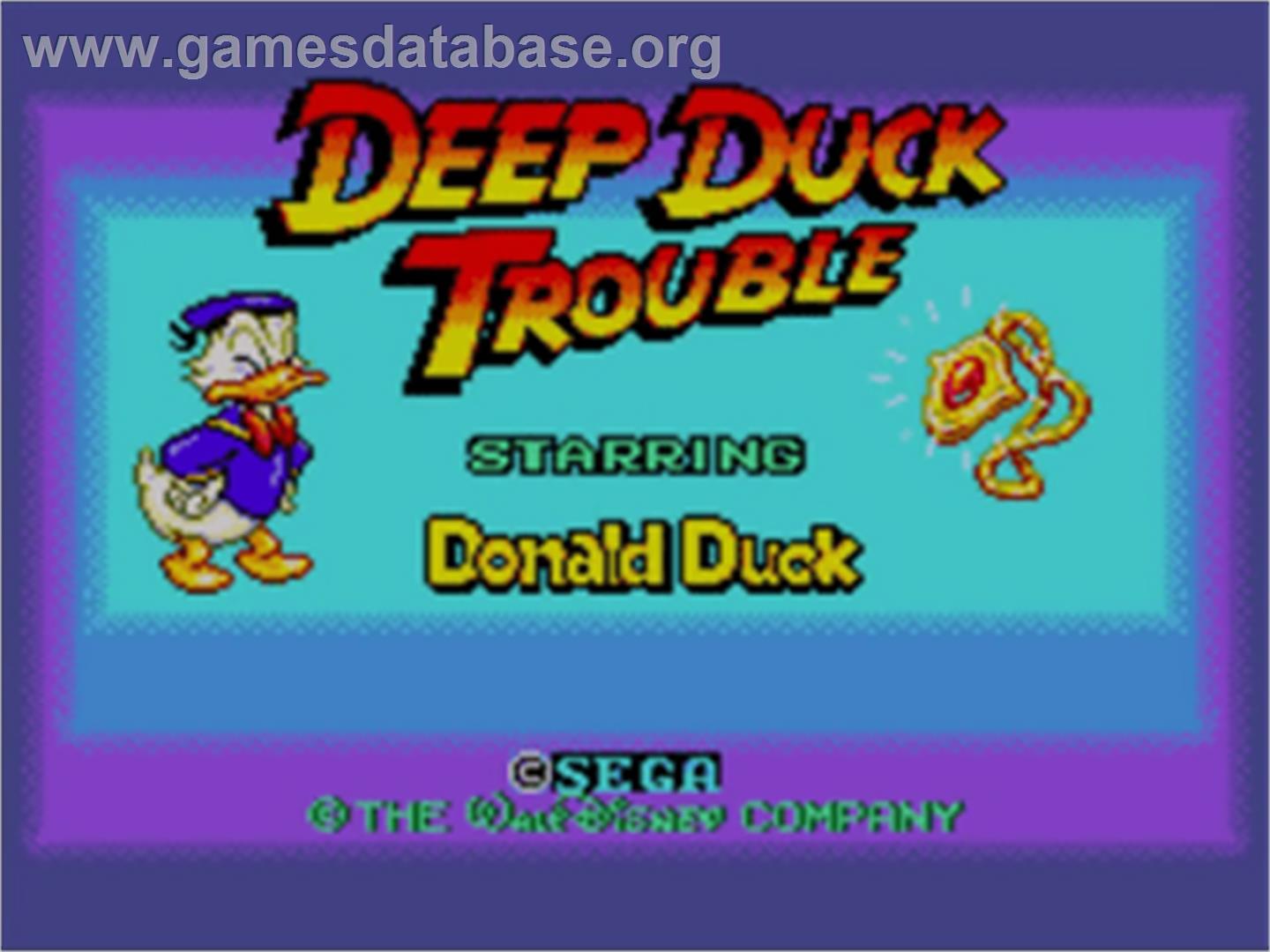 Deep Duck Trouble starring Donald Duck - Sega Game Gear - Artwork - Title Screen