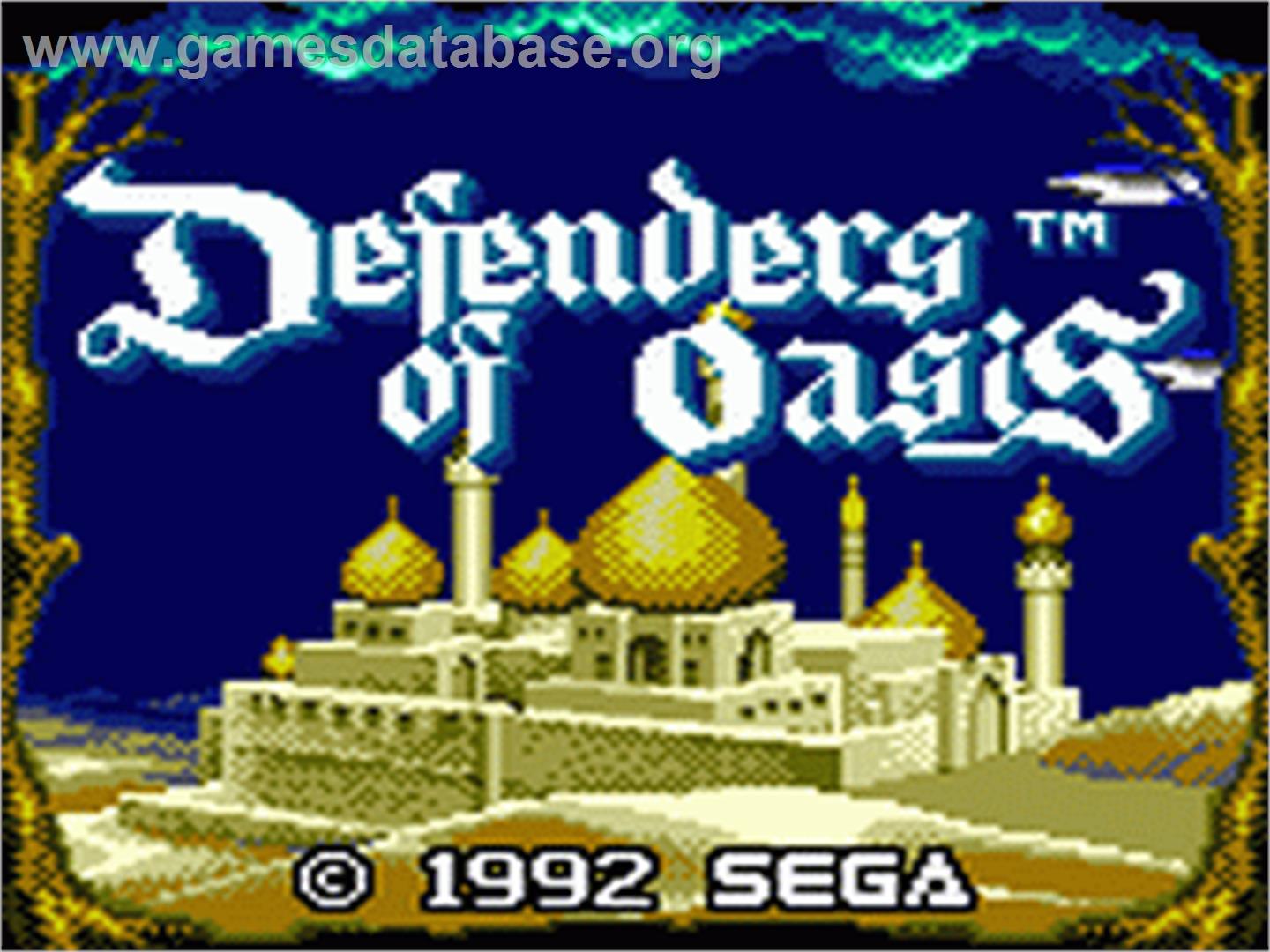 Defenders of Oasis - Sega Game Gear - Artwork - Title Screen