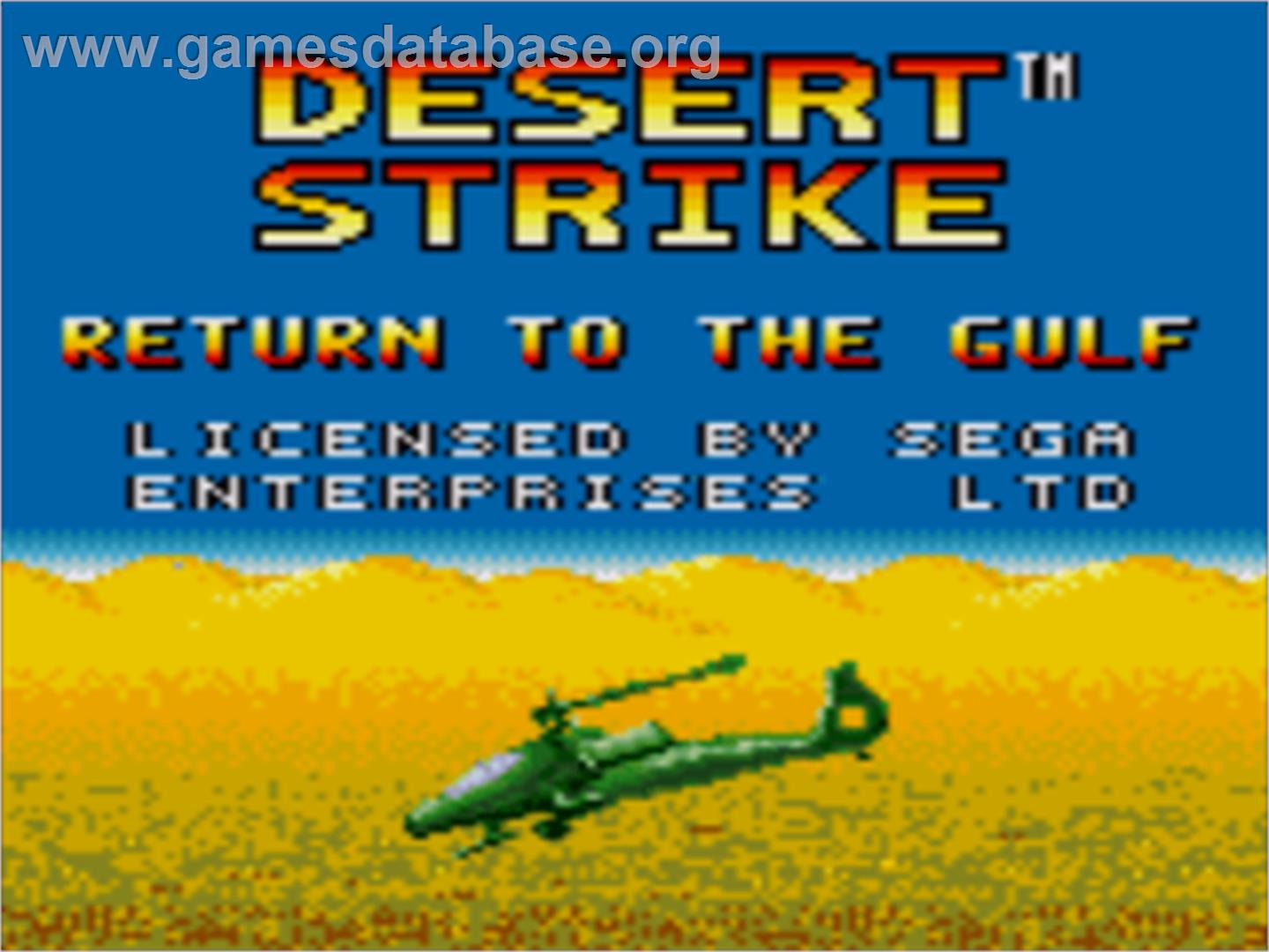 Desert Strike: Return to the Gulf - Sega Game Gear - Artwork - Title Screen