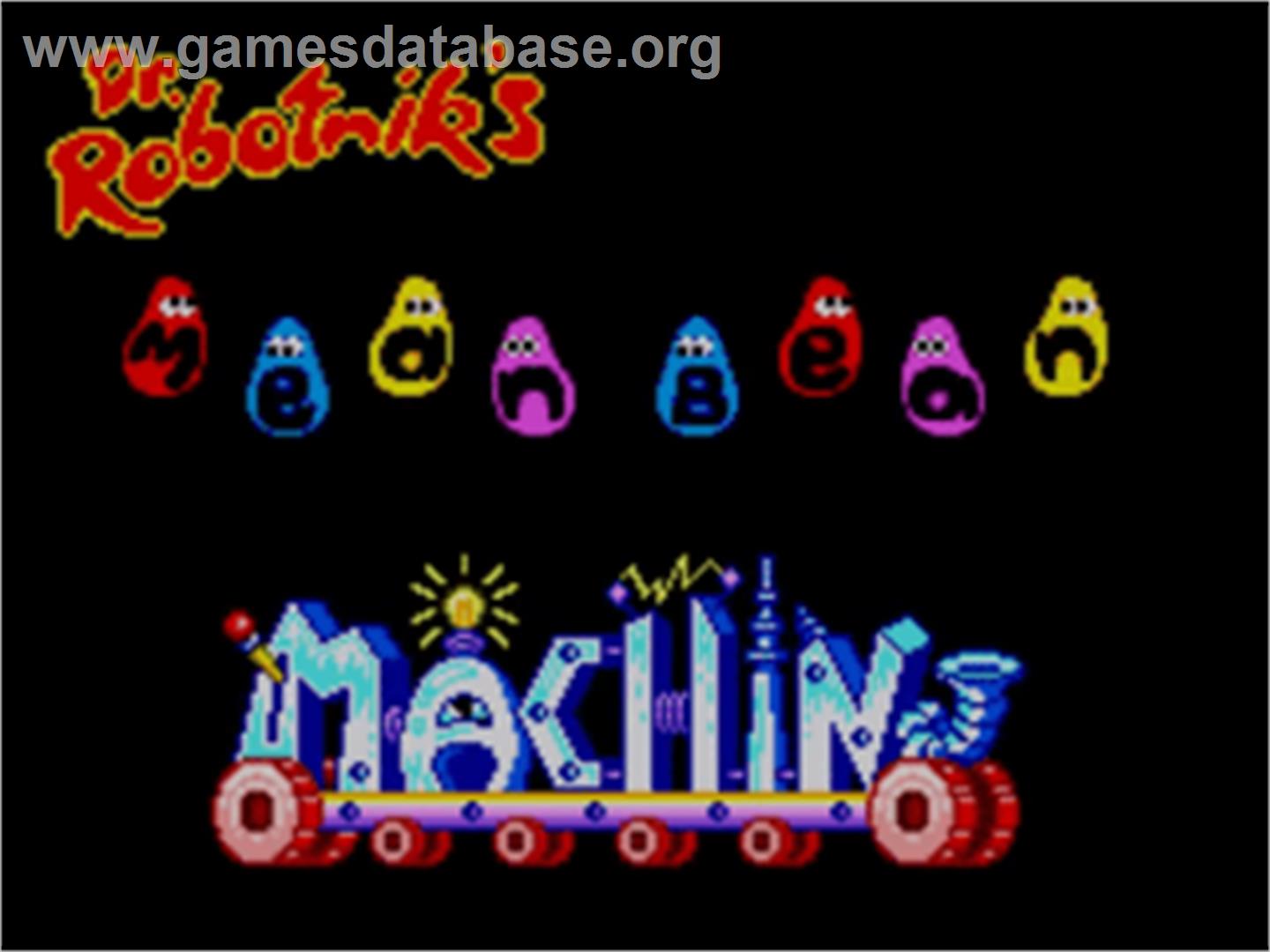 Dr. Robotnik's Mean Bean Machine - Sega Game Gear - Artwork - Title Screen