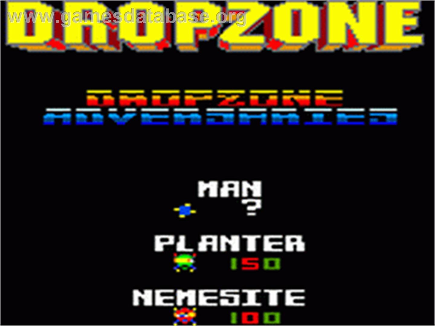 Dropzone - Sega Game Gear - Artwork - Title Screen