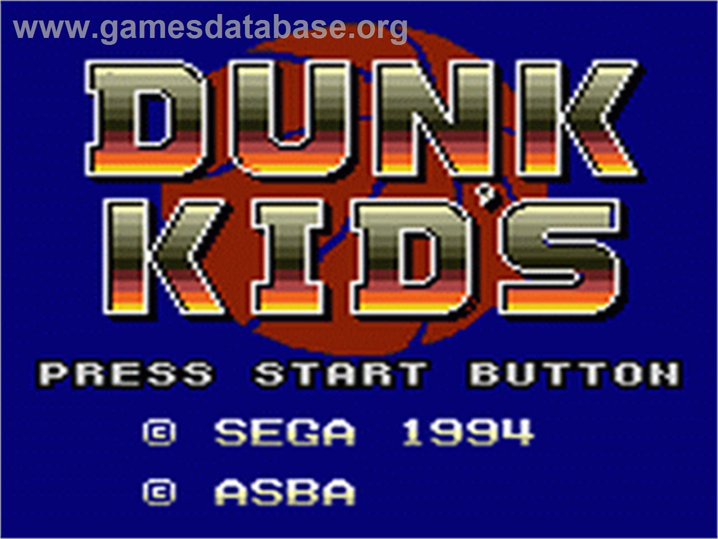 Dunk Kid's - Sega Game Gear - Artwork - Title Screen