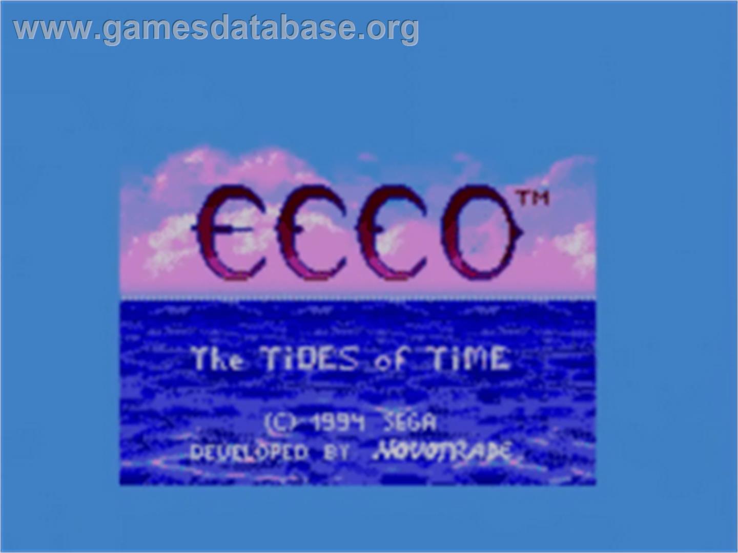 Ecco 2: The Tides of Time - Sega Game Gear - Artwork - Title Screen